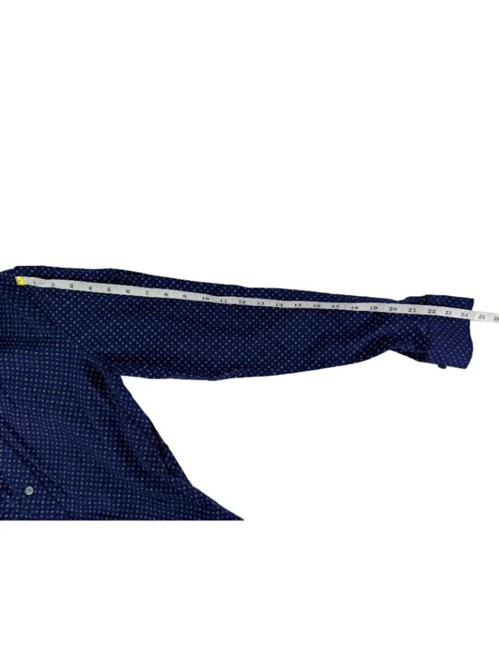 Banana Republic Men's S Untucked Fit Non-Iron Blue Geometric Button Down Shirt